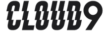 Cloud 9 Griptape logo in black.