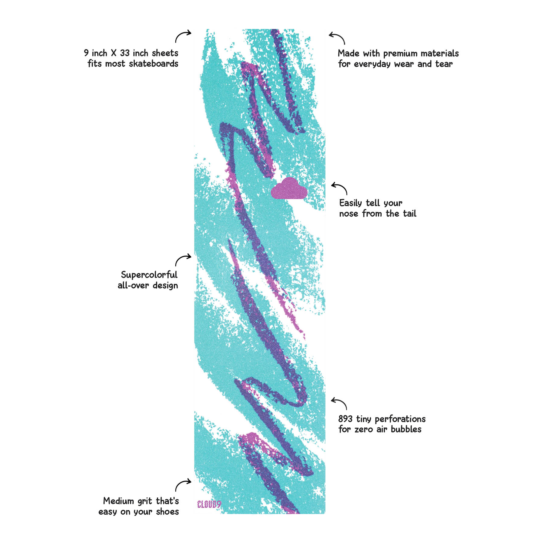 Cloud 9 90s Griptape key features