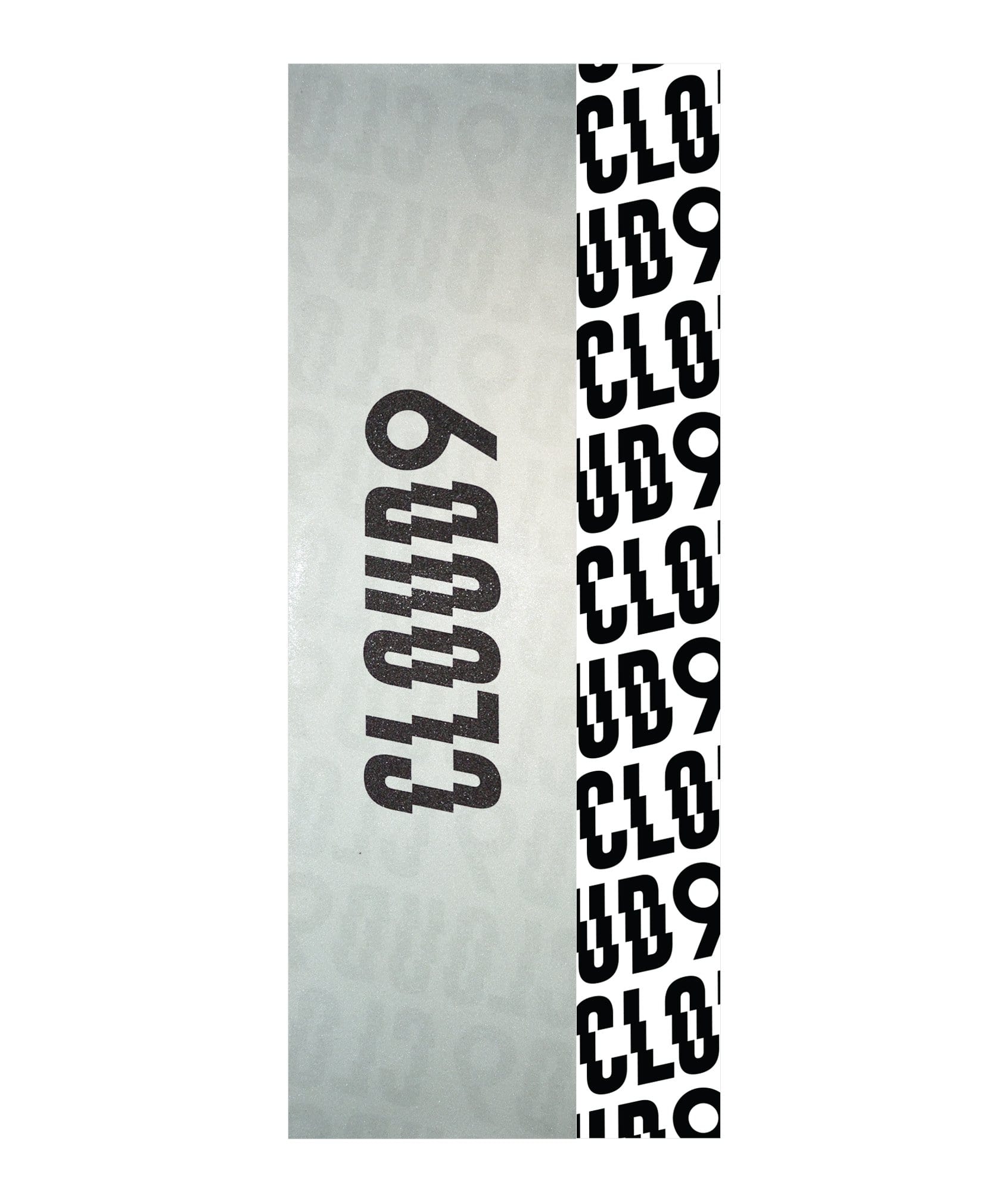 Cloud 9 Griptape Clear Black Logo Skateboard Grip Tape - Front & Back