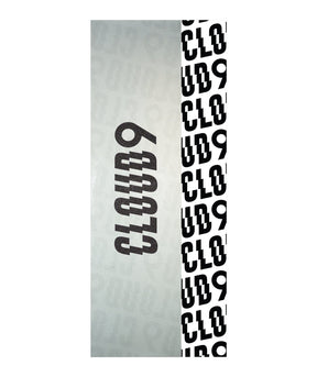 Cloud 9 Griptape Clear Black Logo Skateboard Grip Tape - Front & Back
