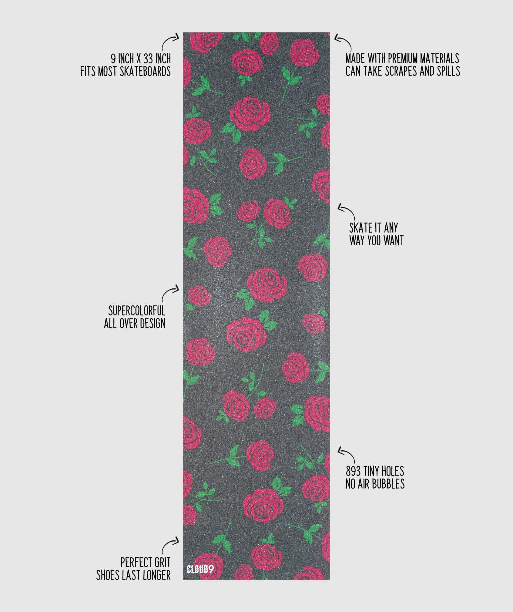 What makes Cloud 9 Roses Skateboard Grip so good?