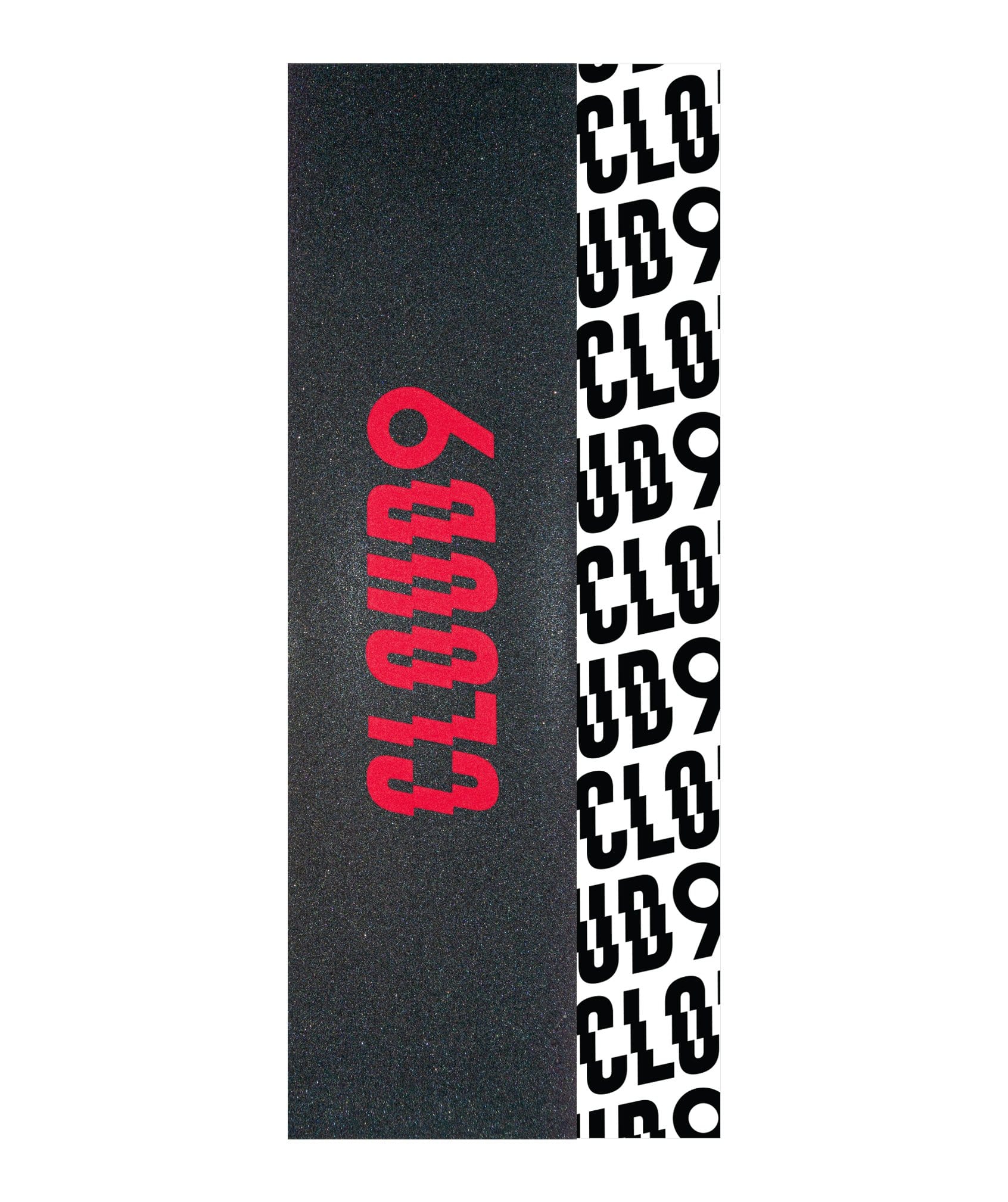 Red Cloud 9 Griptape Logo on Black Skateboard Griptape