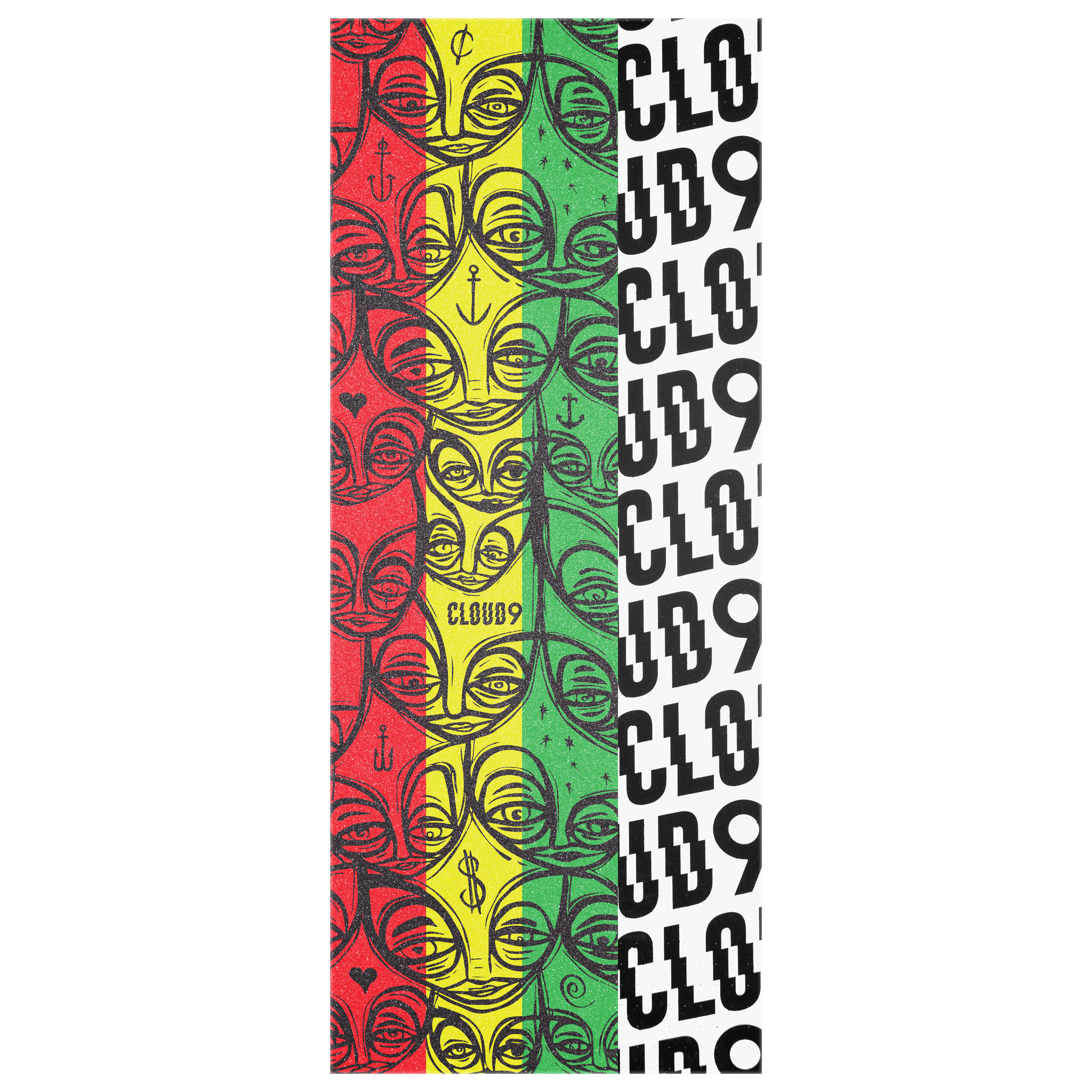 The first Kris Markovich Pro Griptape made by Cloud 9 Griptape - Rasta Graphic Griptape.