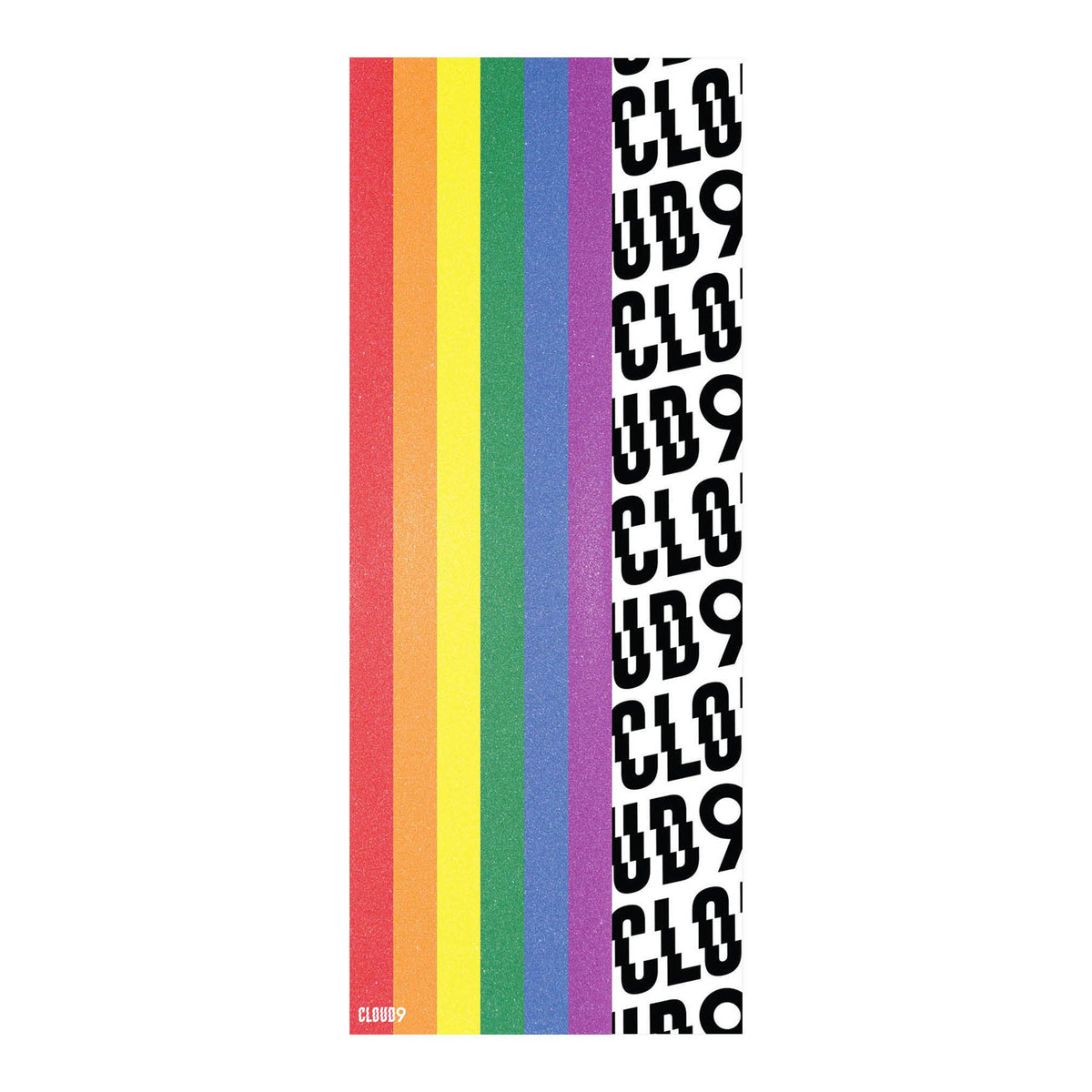 Front and back view of the Cloud 9 Rainbow Griptape 