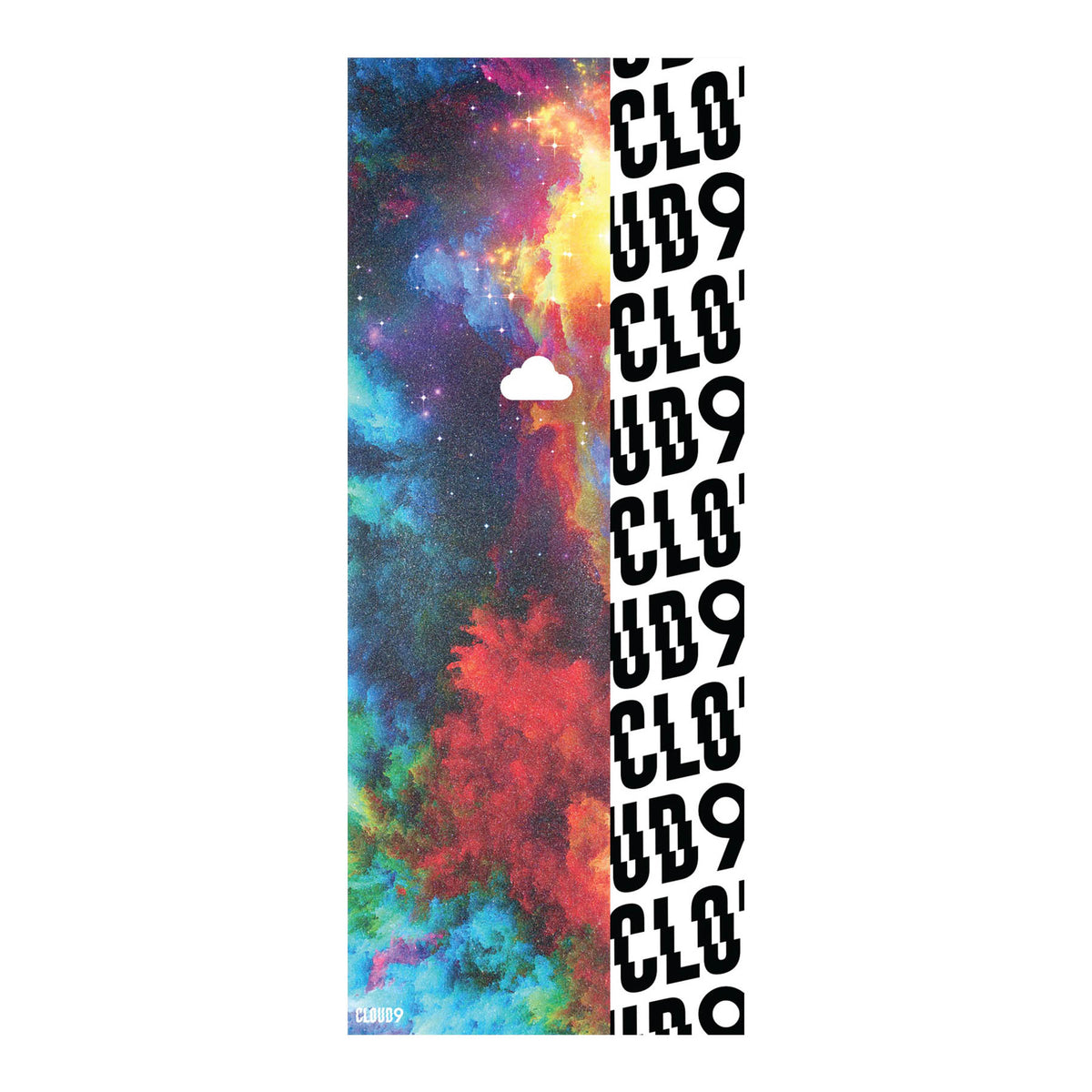 Front and back view of the Cloud 9 Watercolor Galaxy Griptape