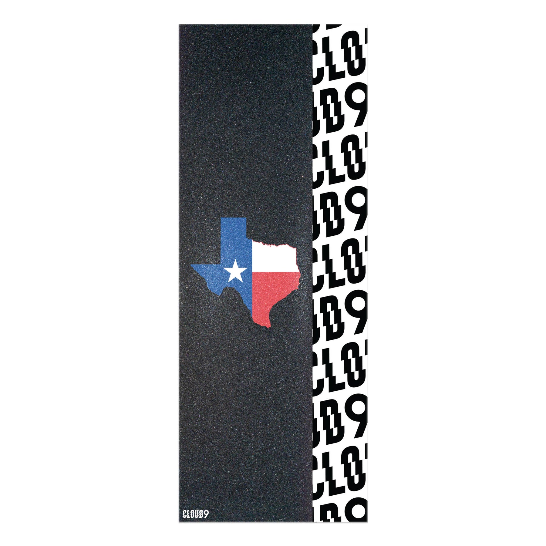 The front and back of Cloud 9 Texas Griptape.
